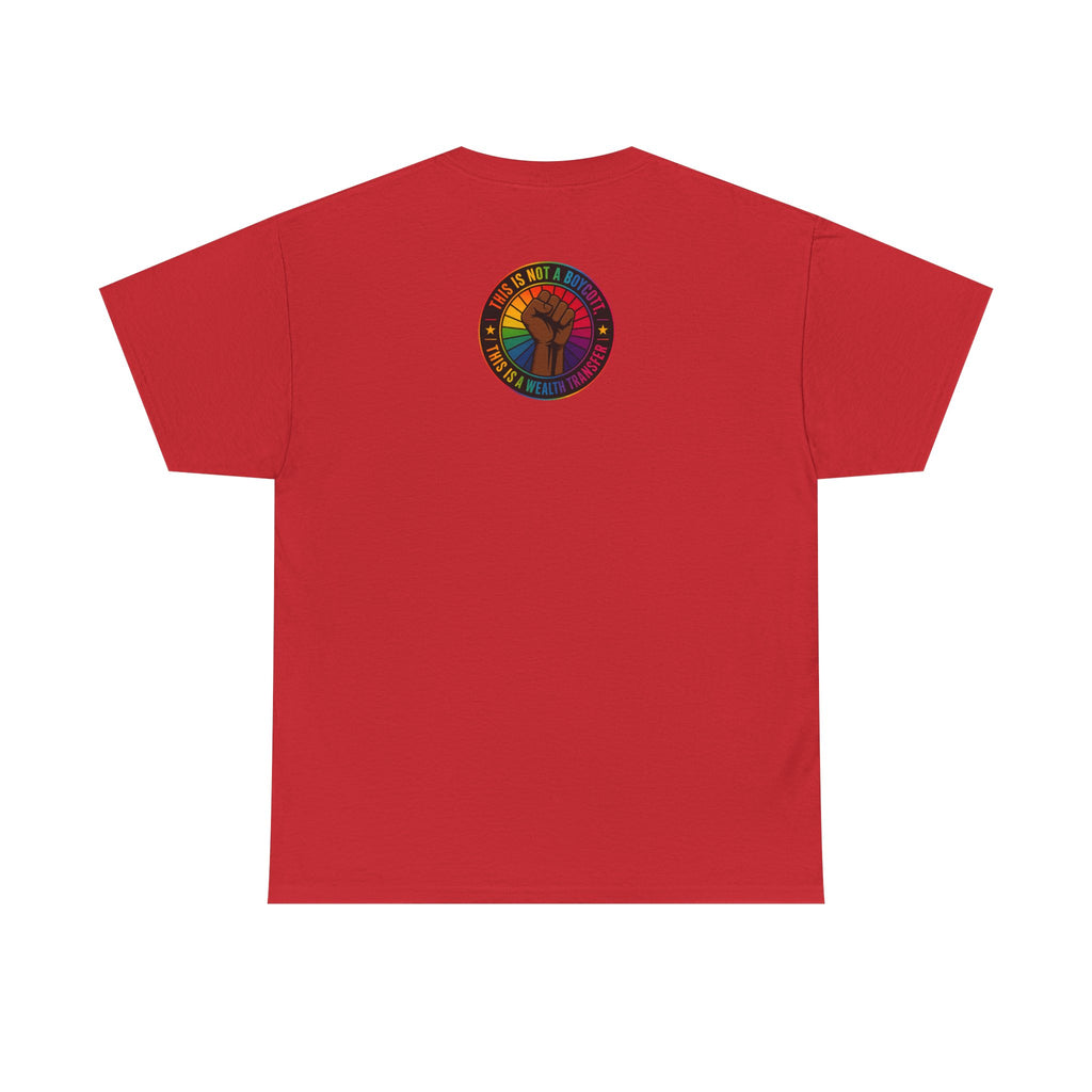 Graphic Tee — "I'm White, But Not THAT White" Illustration with Back Raised Fist Logo