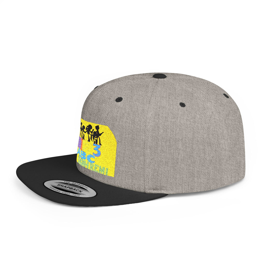 Flat Bill Snapback Hat — Retro Dance Crew Graphic Cap