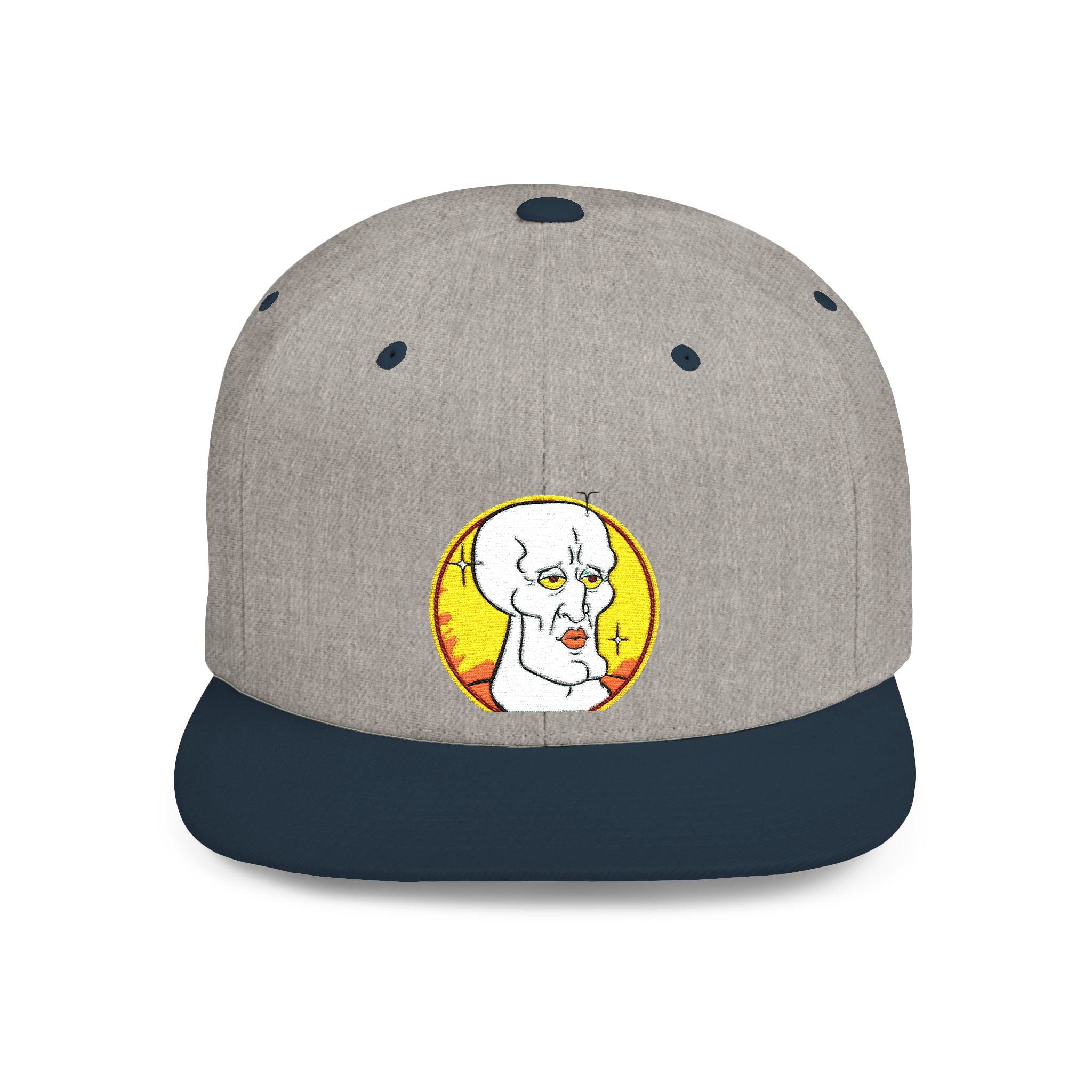 Snapback Hat — Cute Cat Holding Flower Patch, Cute Kawaii Cat Embroidered Cap