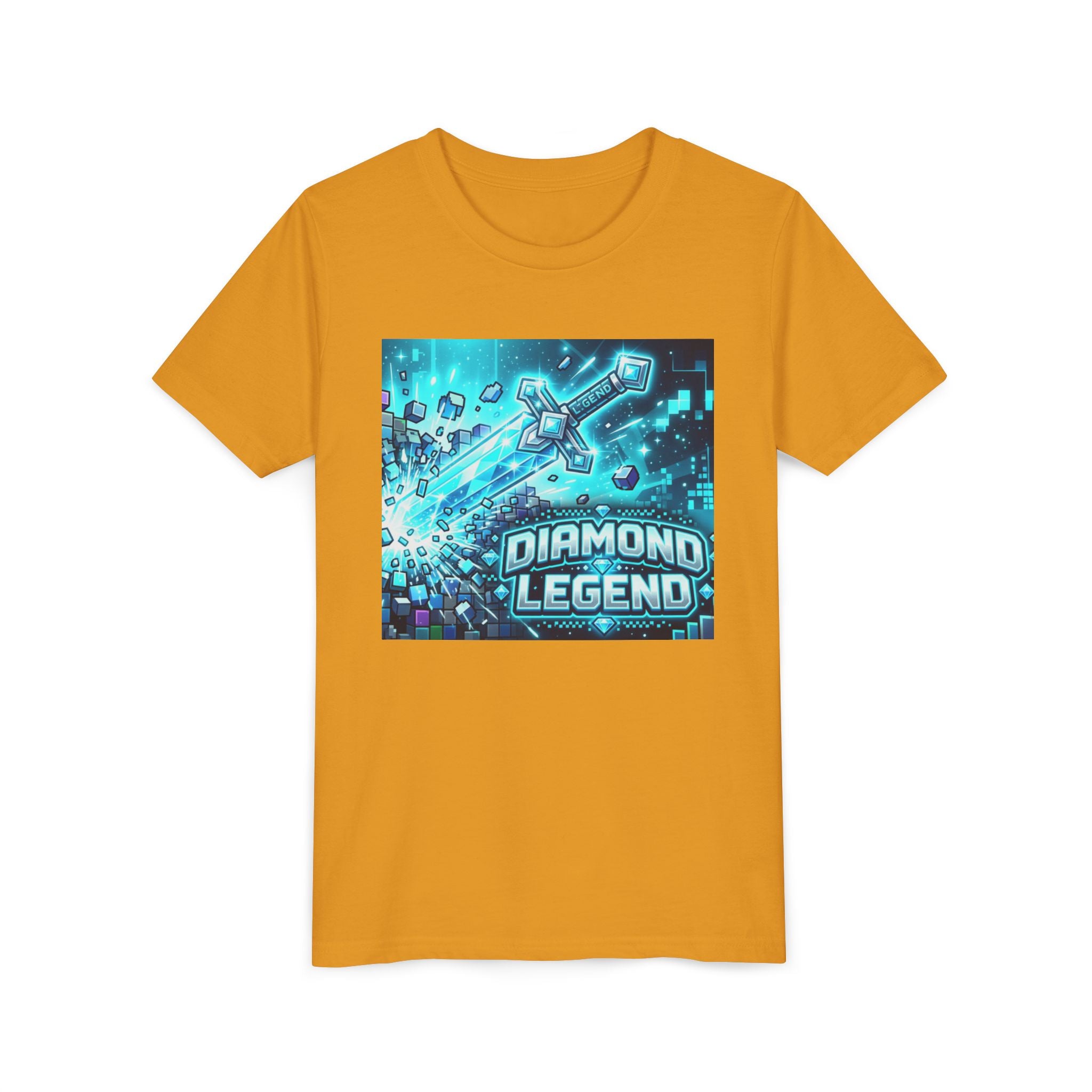 Youth Diamond Legend Tee — Pixel Minecraft-Style Gem Graphic Shirt