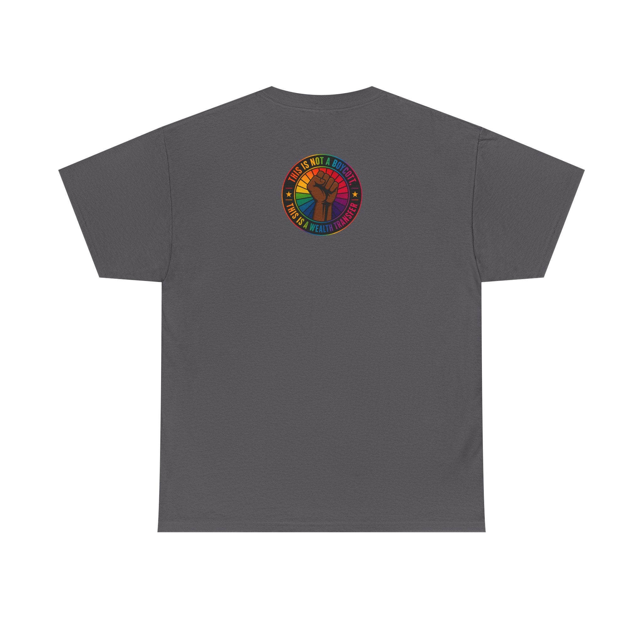Graphic Tee — "I'm White, But Not THAT White" Illustration with Back Raised Fist Logo
