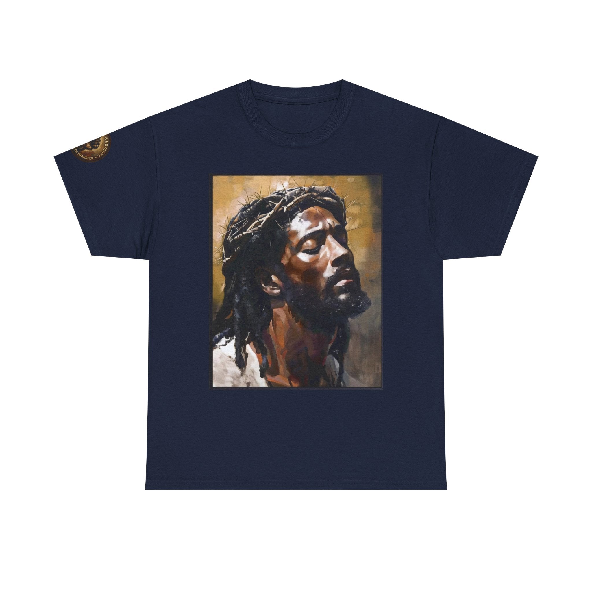 Jesus Portrait Tee with 'This Is Not A Boycott — This Is A Wealth Transfer' Back Emblem