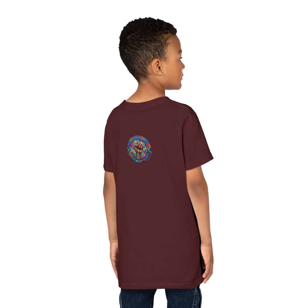 Neon Power Button Tee — Gamer Screen Escape Youth T-Shirt