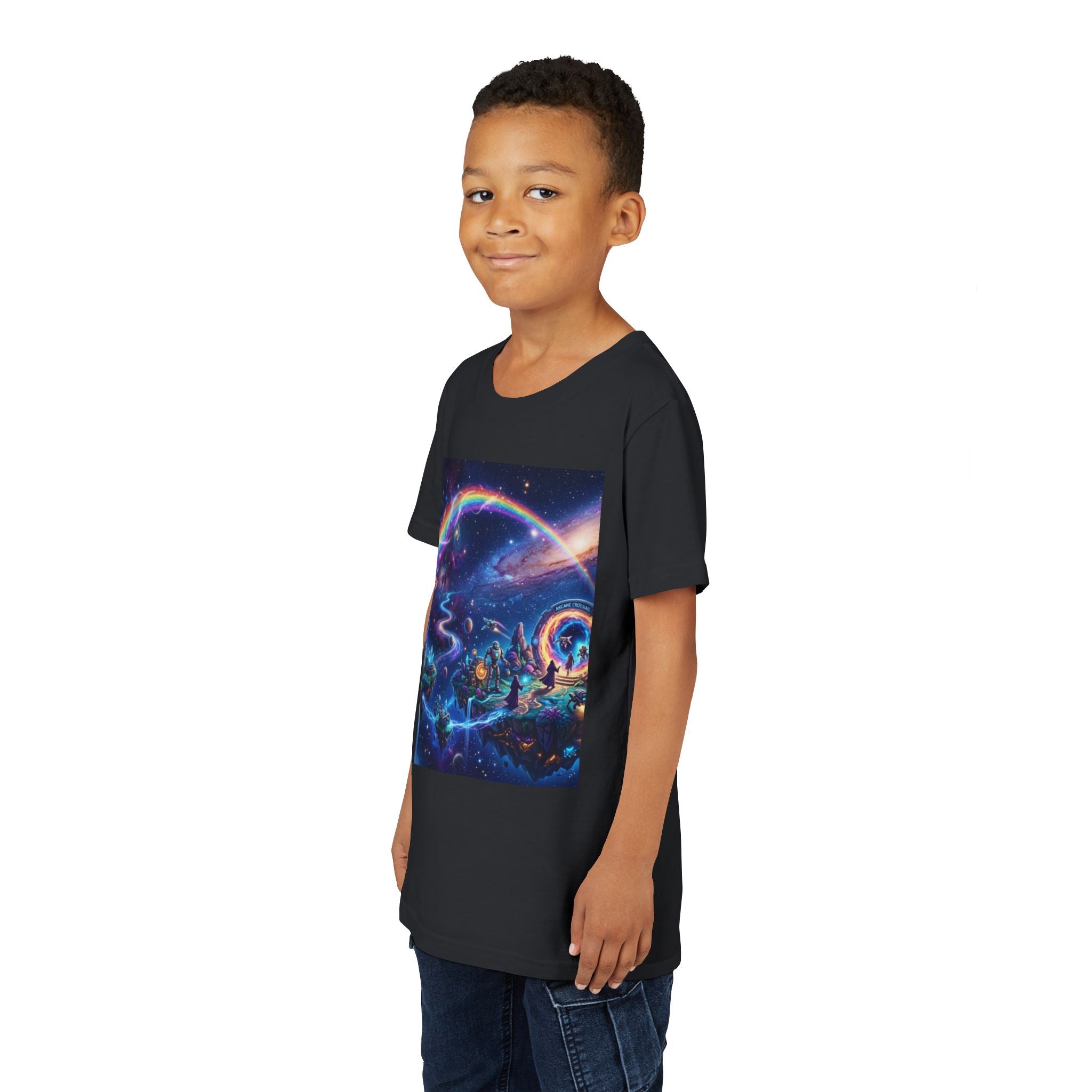 Galaxy Fantasy Youth Tee — Floating Islands, Robots & Magic Portals