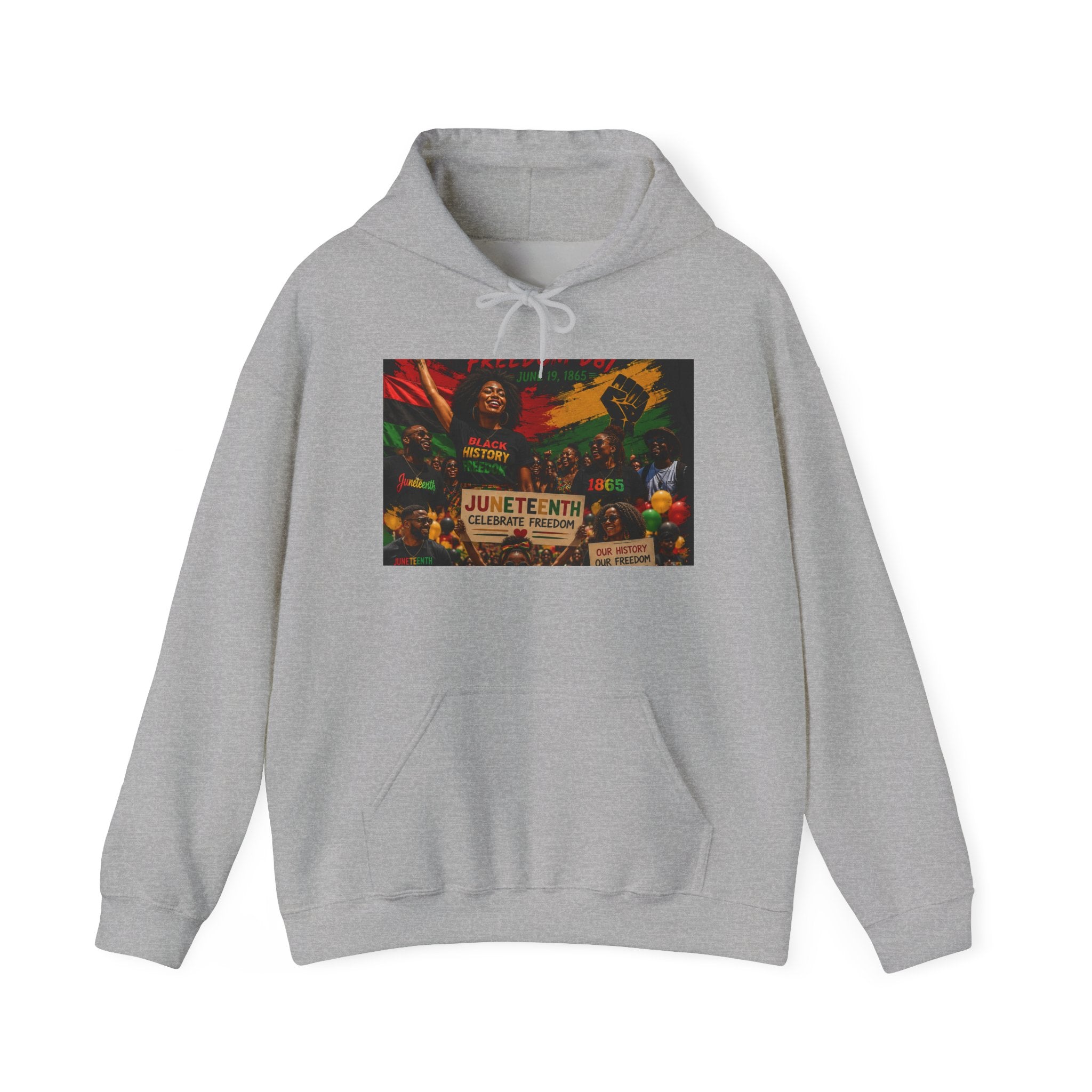 Juneteenth Celebration Hoodie — Juneteenth 1865 Freedom Retro Graphic Hooded Sweatshirt