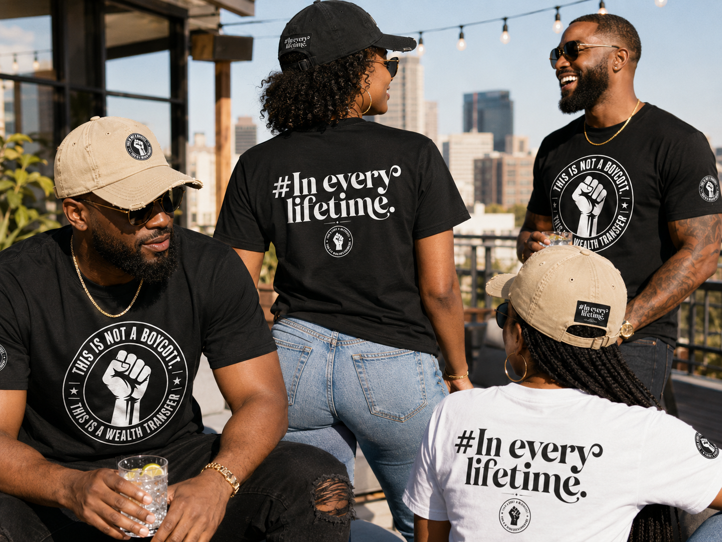 Distressed Embroidered Dad Hat — Raised Fist Emblem, “In Every Lifetime” Back Tag