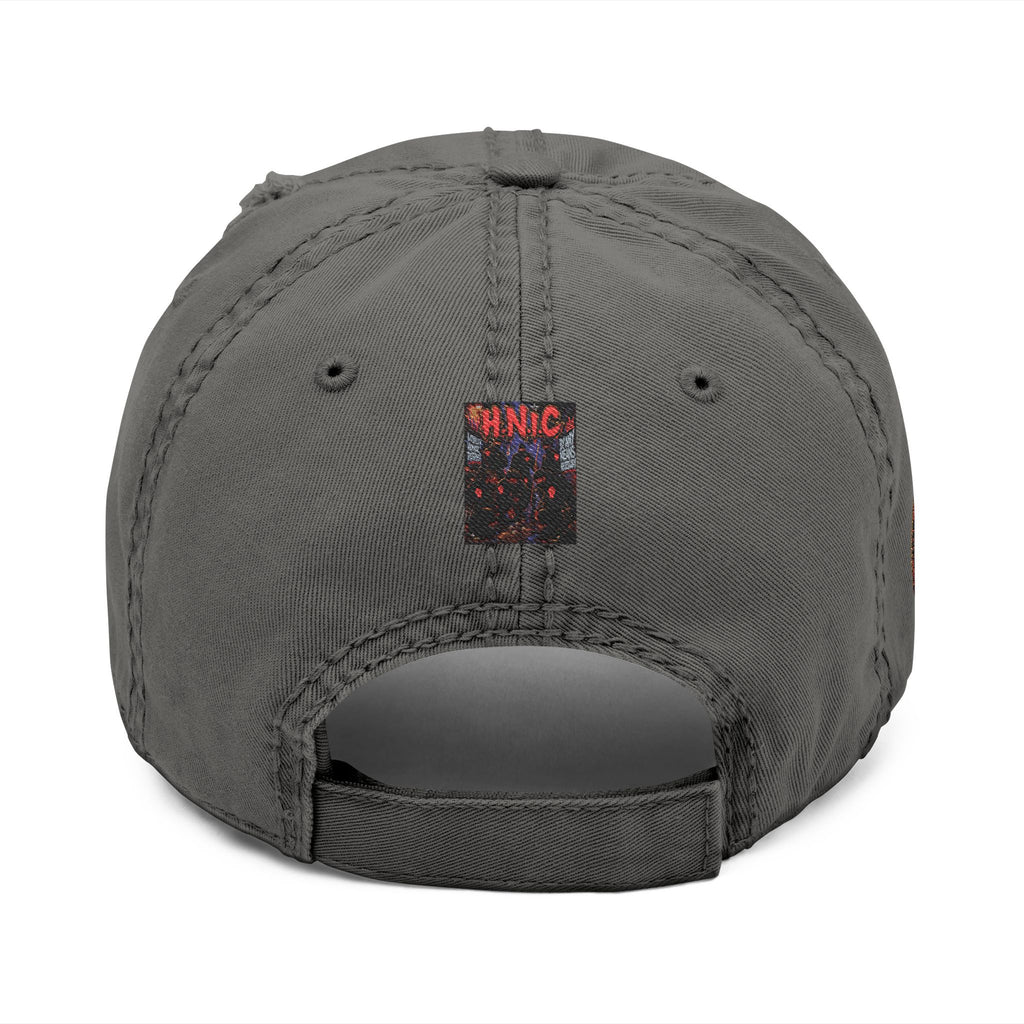Distressed Embroidered 'HNIC' Dad Hat — Vintage Streetwear Cap