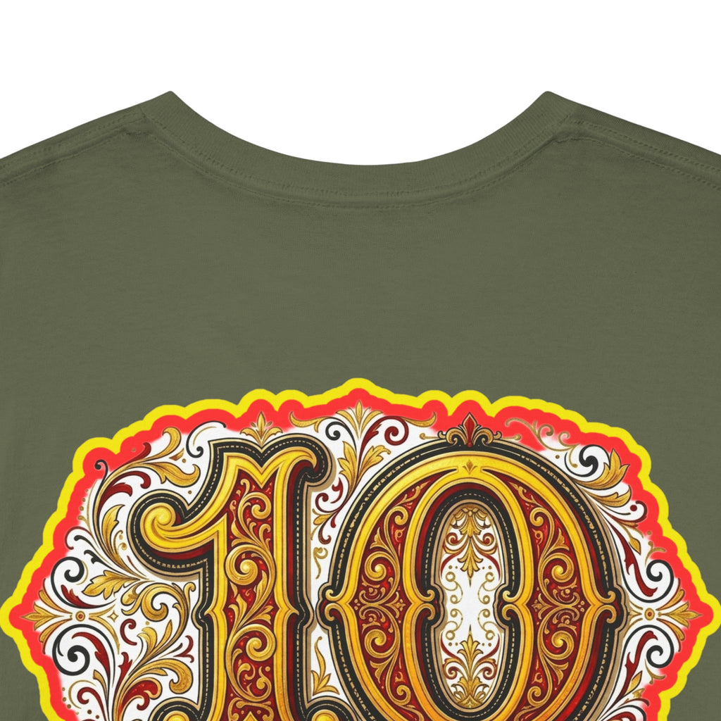 Fat Man Graphic Tee — Retro Boxing Design with '10' Back Patch