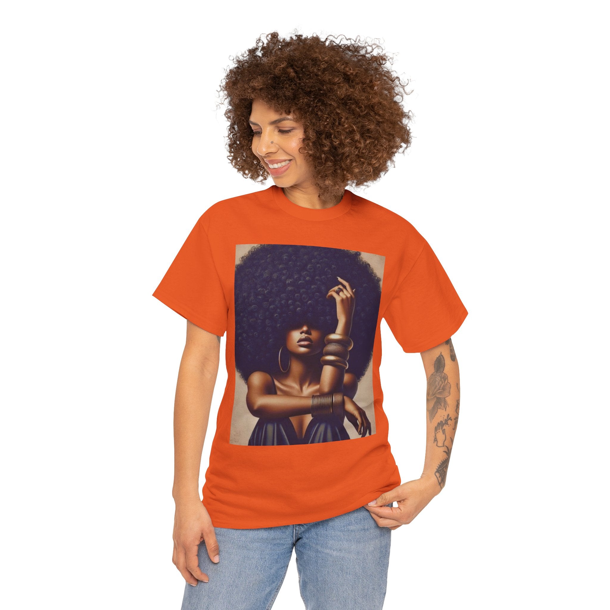 Afro Goddess Portrait Tee — Empowerment Graphic T-Shirt
