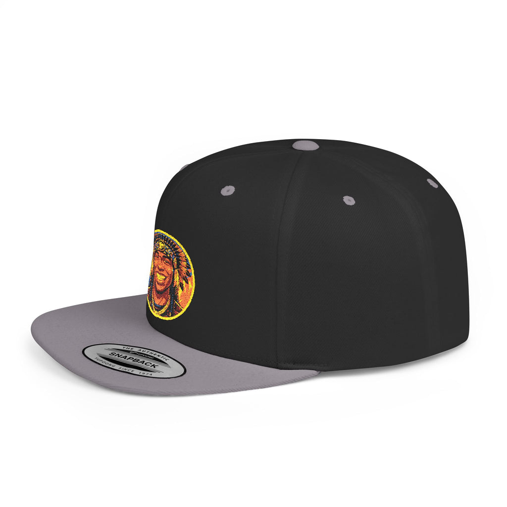 Snapback Hat — Vibrant Tribal Lion Patch Flat Bill Cap