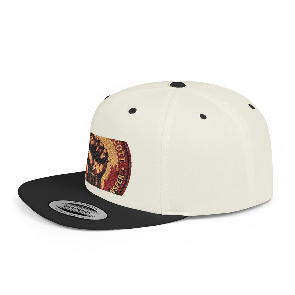 Raised Fist Snapback Hat – Vintage Protest Emblem Flat Bill Cap