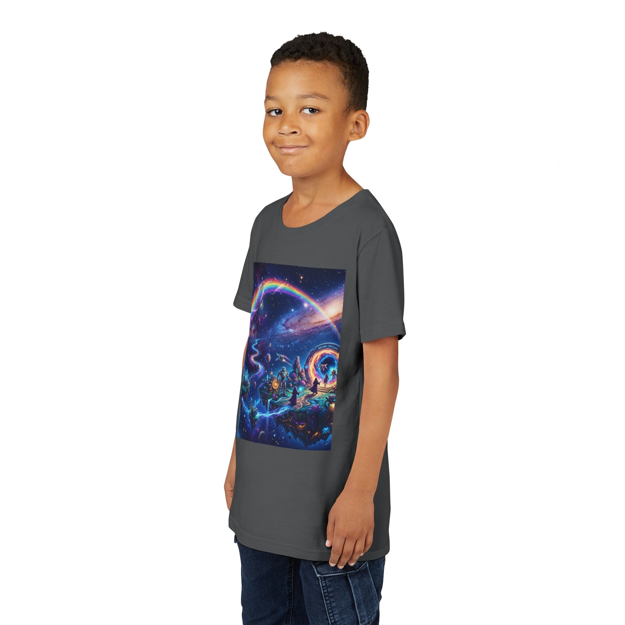 Galaxy Fantasy Youth Tee — Floating Islands, Robots & Magic Portals