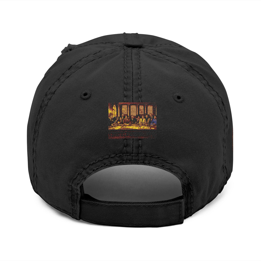 Distressed Embroidered Dad Hat — Raised Fist Patch Vintage Baseball Cap