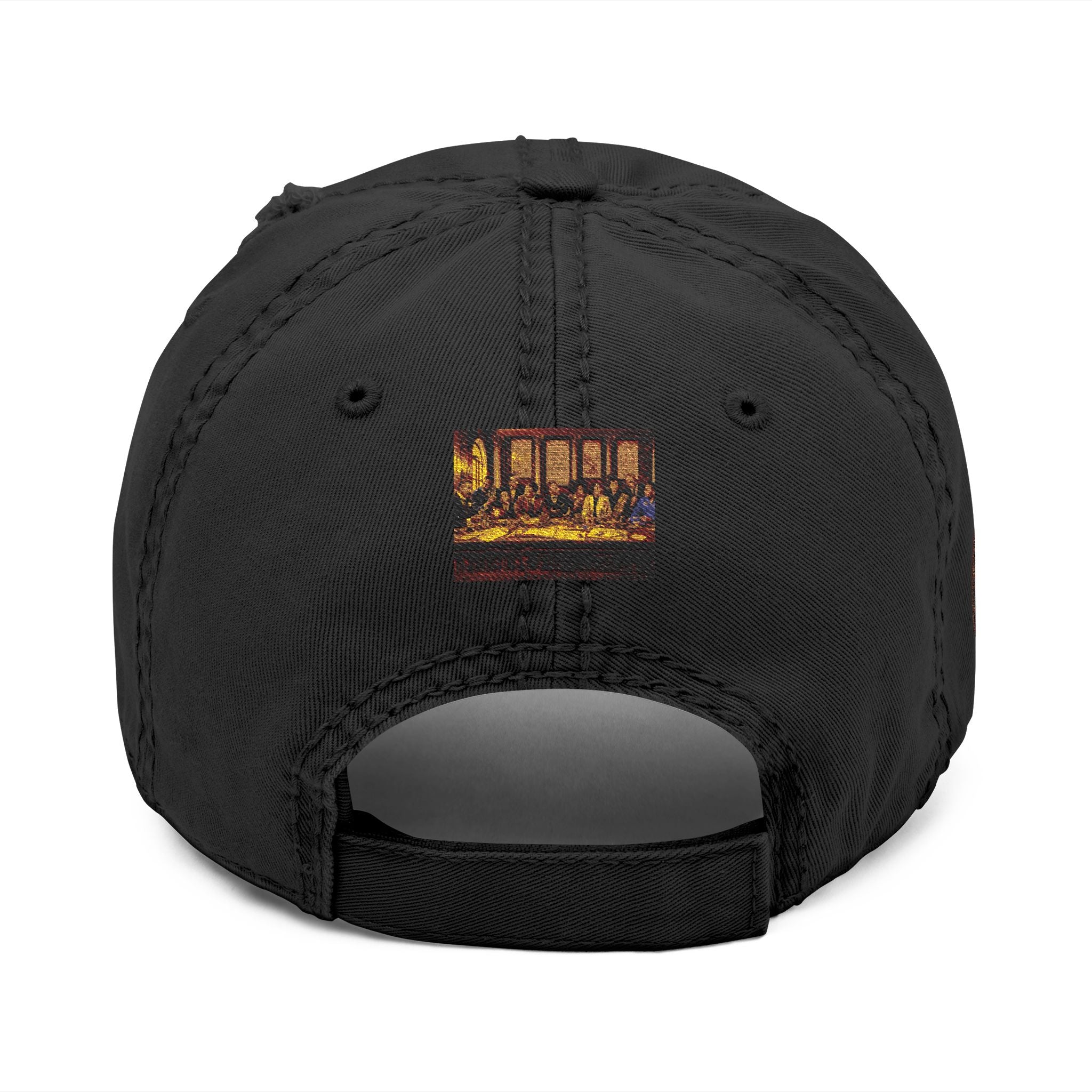 Distressed Embroidered Dad Hat — Raised Fist Patch Vintage Baseball Cap