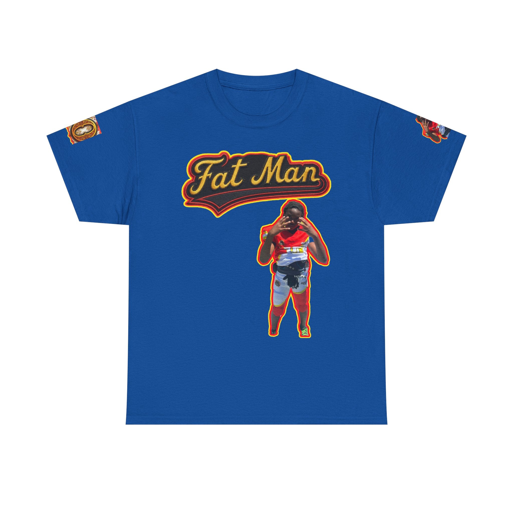 Fat Man Graphic Tee — Retro Boxing Design with '10' Back Patch
