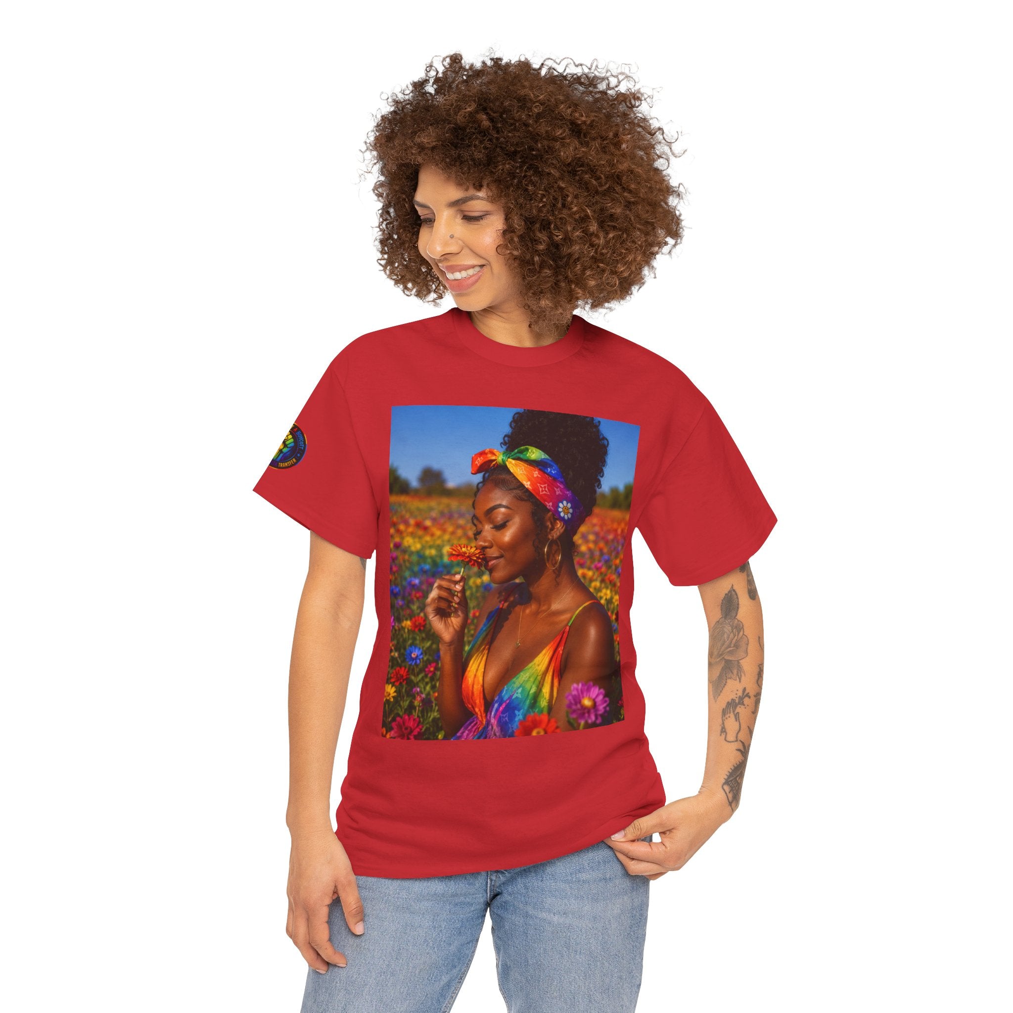 T-Shirt — Rainbow Empowerment Portrait Tee ("This Is Not A Boycott, This Is A Human Transaction")