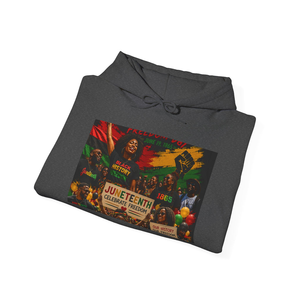 Juneteenth Celebration Hoodie — Juneteenth 1865 Freedom Retro Graphic Hooded Sweatshirt
