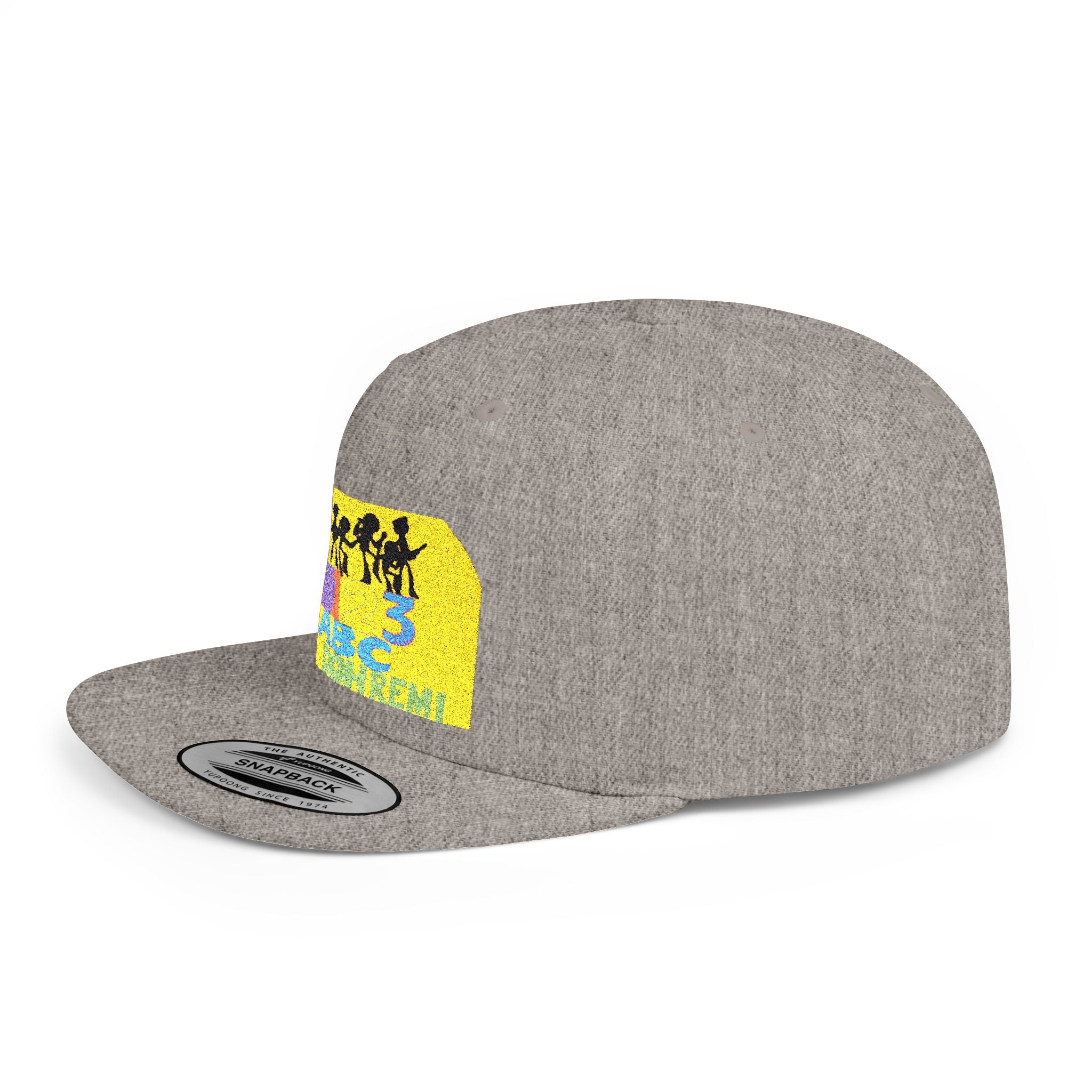 Flat Bill Snapback Hat — Retro Dance Crew Graphic Cap