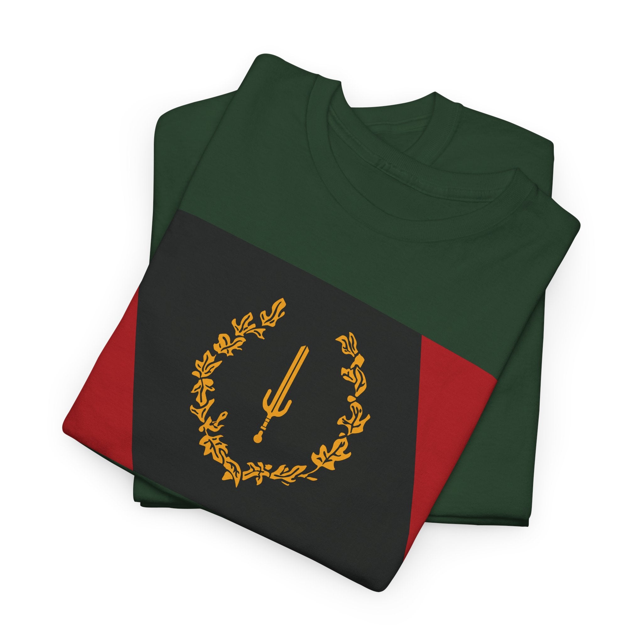 Laurel Trident Tee — Vintage Gold Emblem Graphic T-Shirt