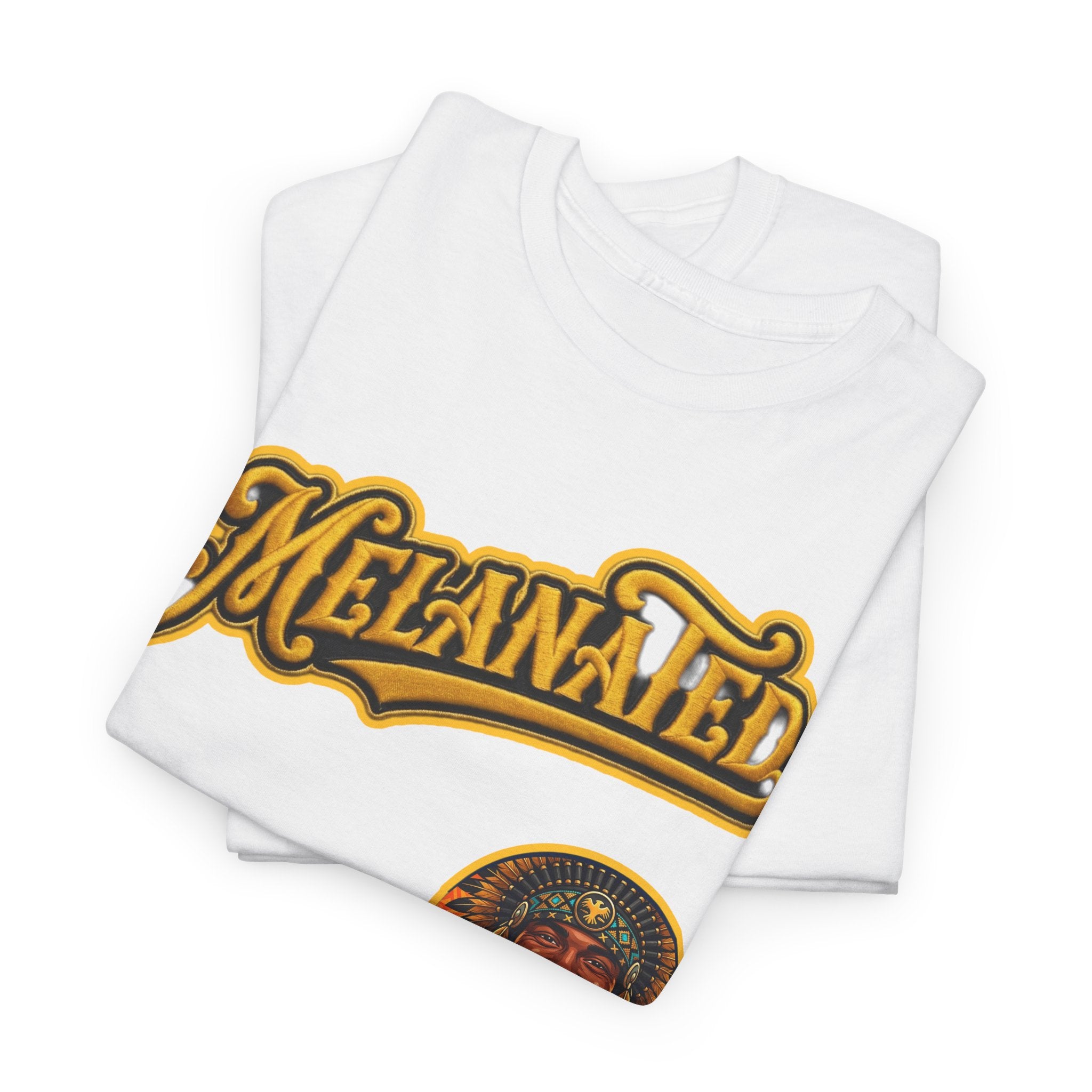 Melanated 19 Graphic Tee — Retro Script Logo & Gold Number Baseball Shirt