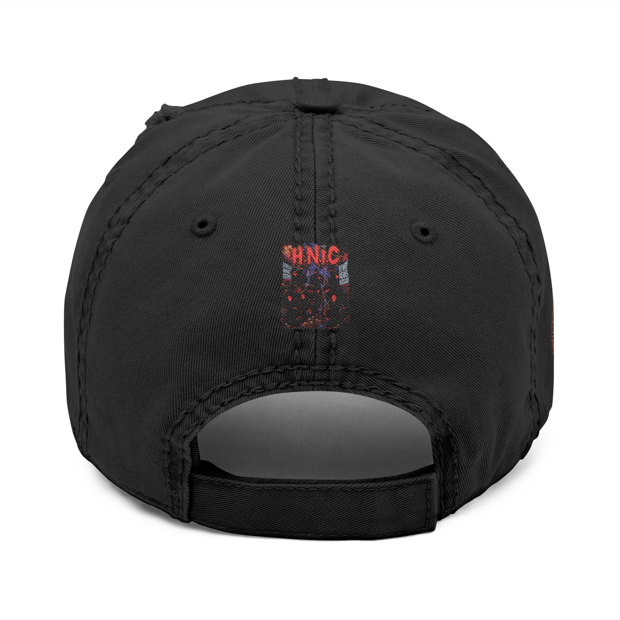 Distressed Embroidered 'HNIC' Dad Hat — Vintage Streetwear Cap
