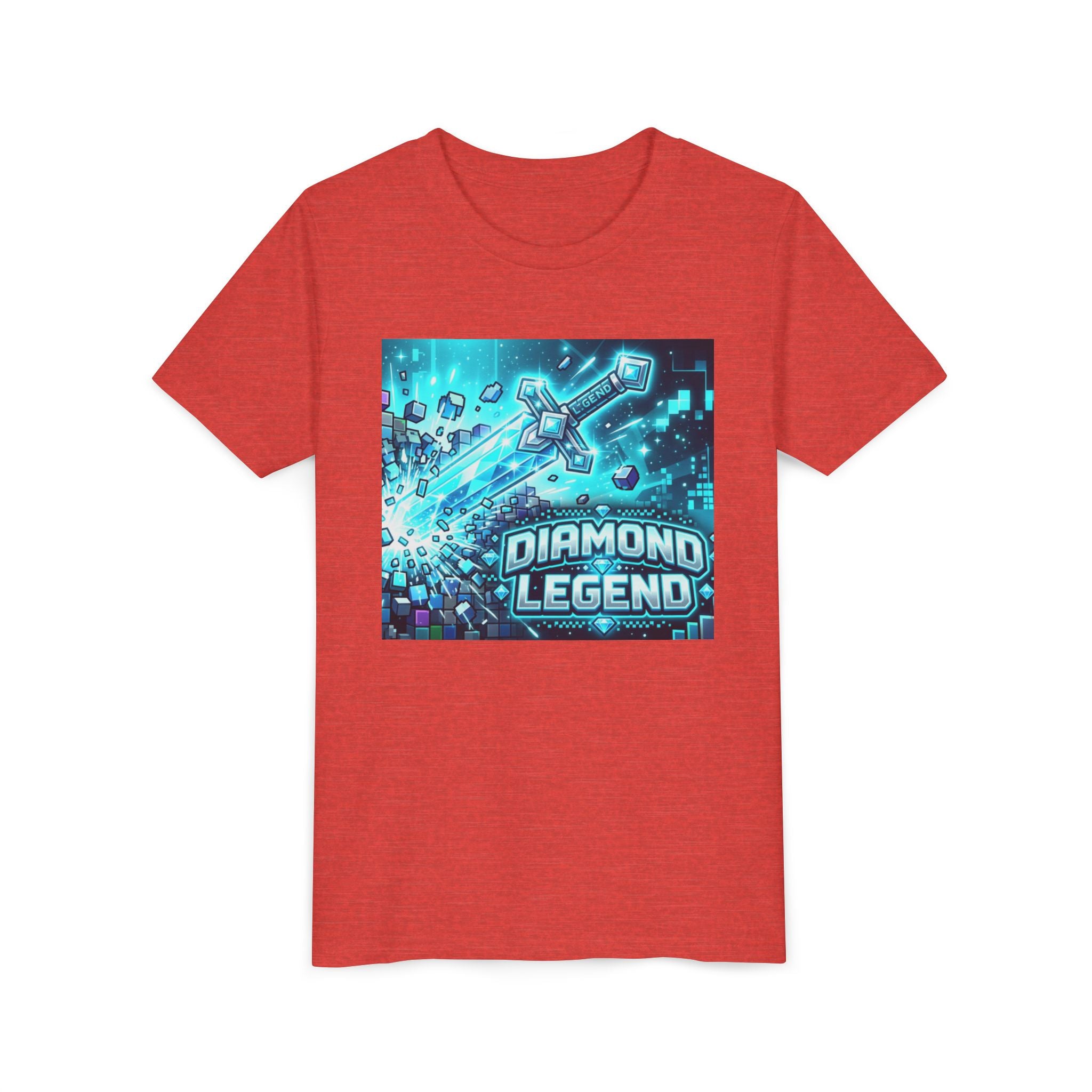 Youth Diamond Legend Tee — Pixel Minecraft-Style Gem Graphic Shirt