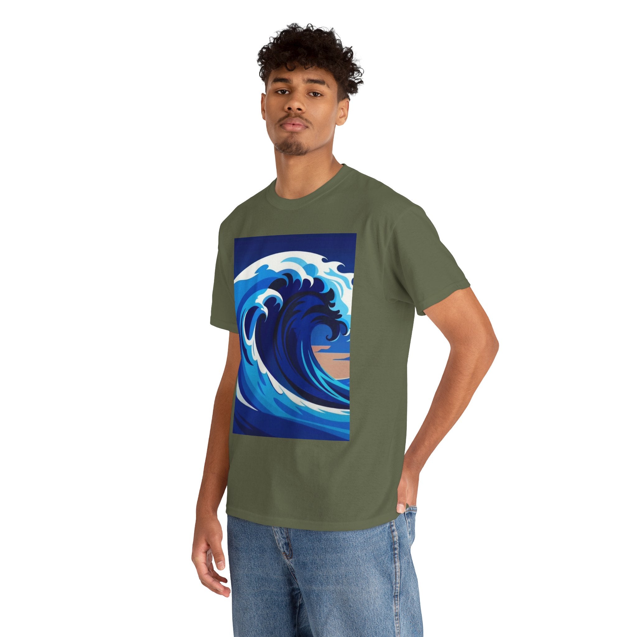 T-Shirt — Coastal Wave Graphic Tee (Ocean Sunset Wave Art)