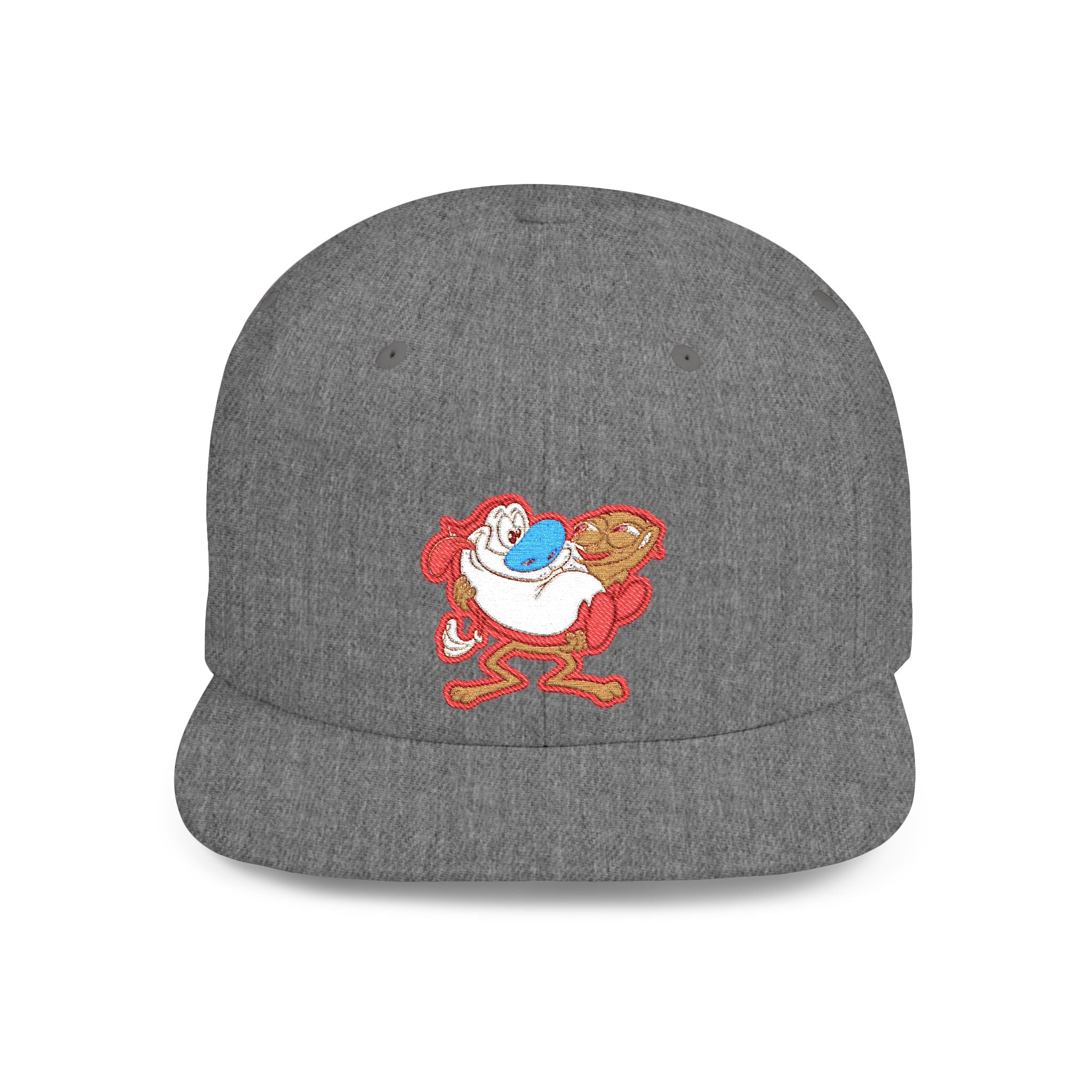 Retro Cartoon Egg Character Flat Bill Snapback Hat