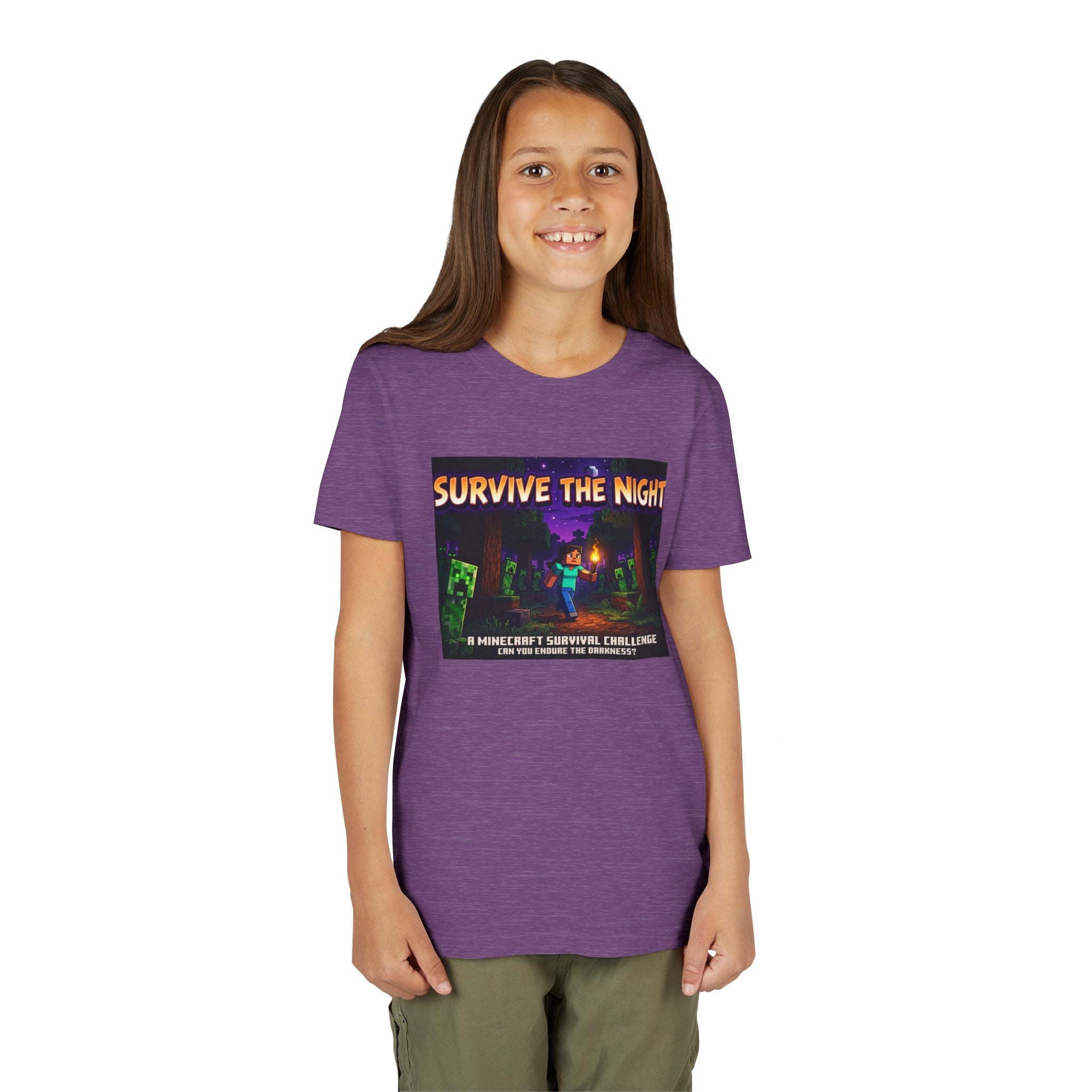 Survive the Night Youth Tee — Glowing Creeper Night Gamer Shirt