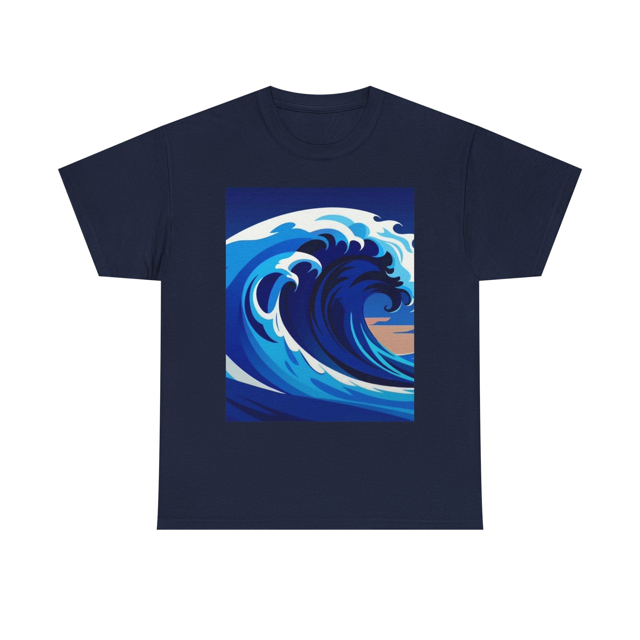T-Shirt — Coastal Wave Graphic Tee (Ocean Sunset Wave Art)
