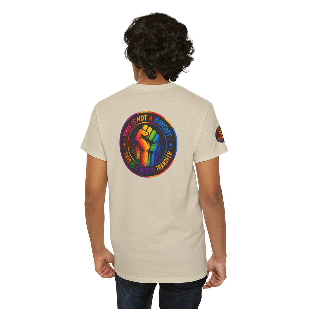 T-Shirt — Rainbow Empowerment Portrait Tee ("This Is Not A Boycott, This Is A Human Transaction")
