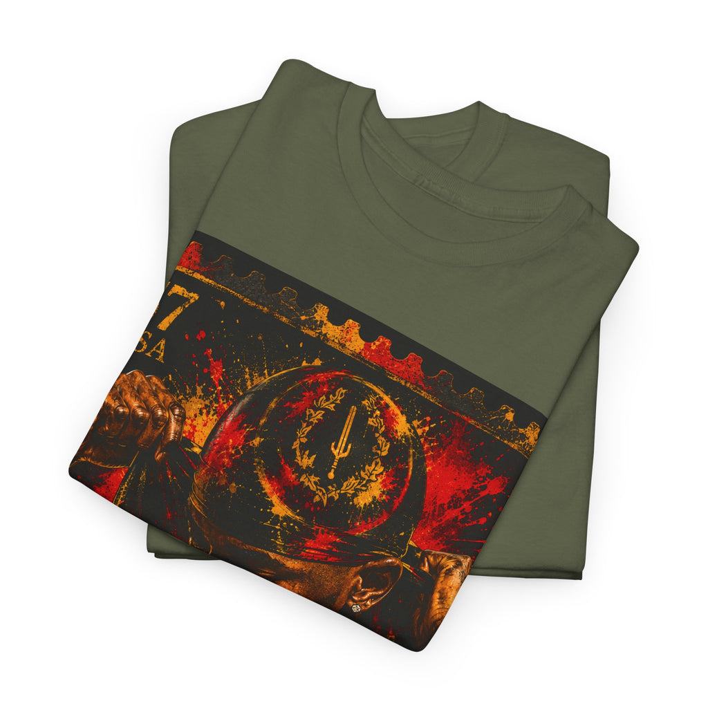 T-Shirt — Regal Afrocentric Portrait Tee (57 USA Stamp Design)
