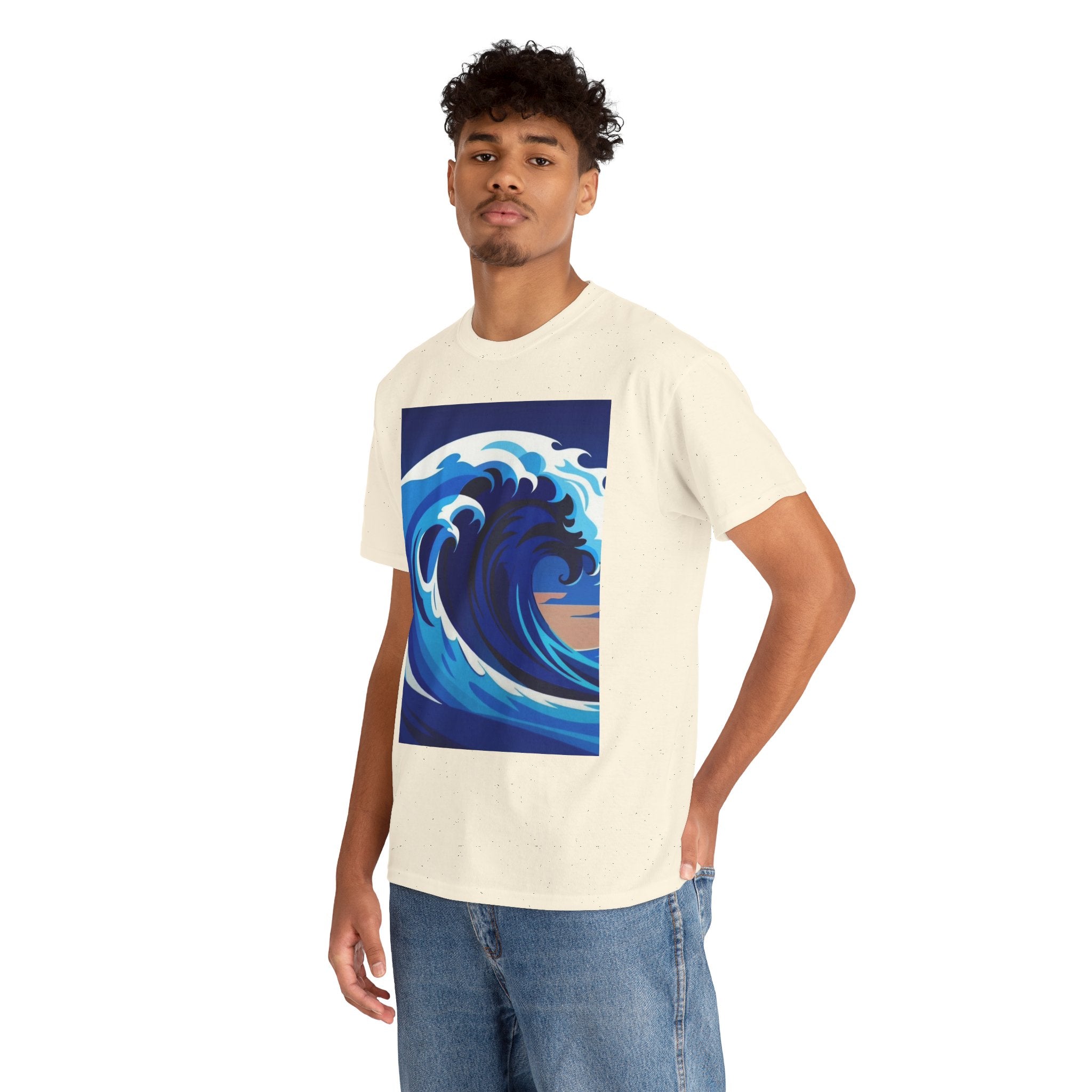 T-Shirt — Coastal Wave Graphic Tee (Ocean Sunset Wave Art)