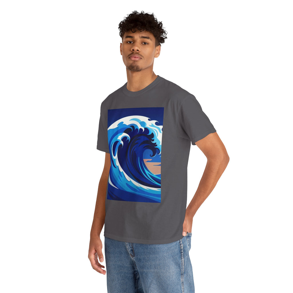 T-Shirt — Coastal Wave Graphic Tee (Ocean Sunset Wave Art)