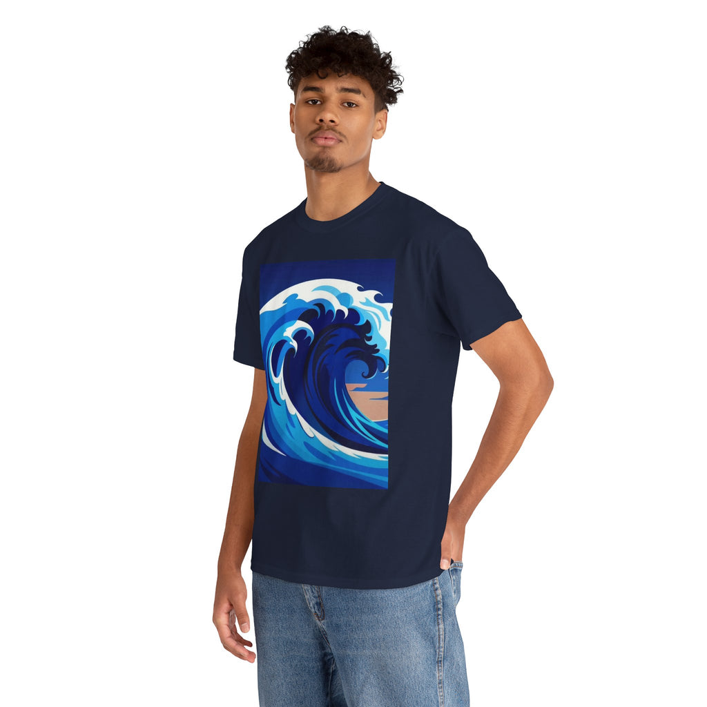 T-Shirt — Coastal Wave Graphic Tee (Ocean Sunset Wave Art)