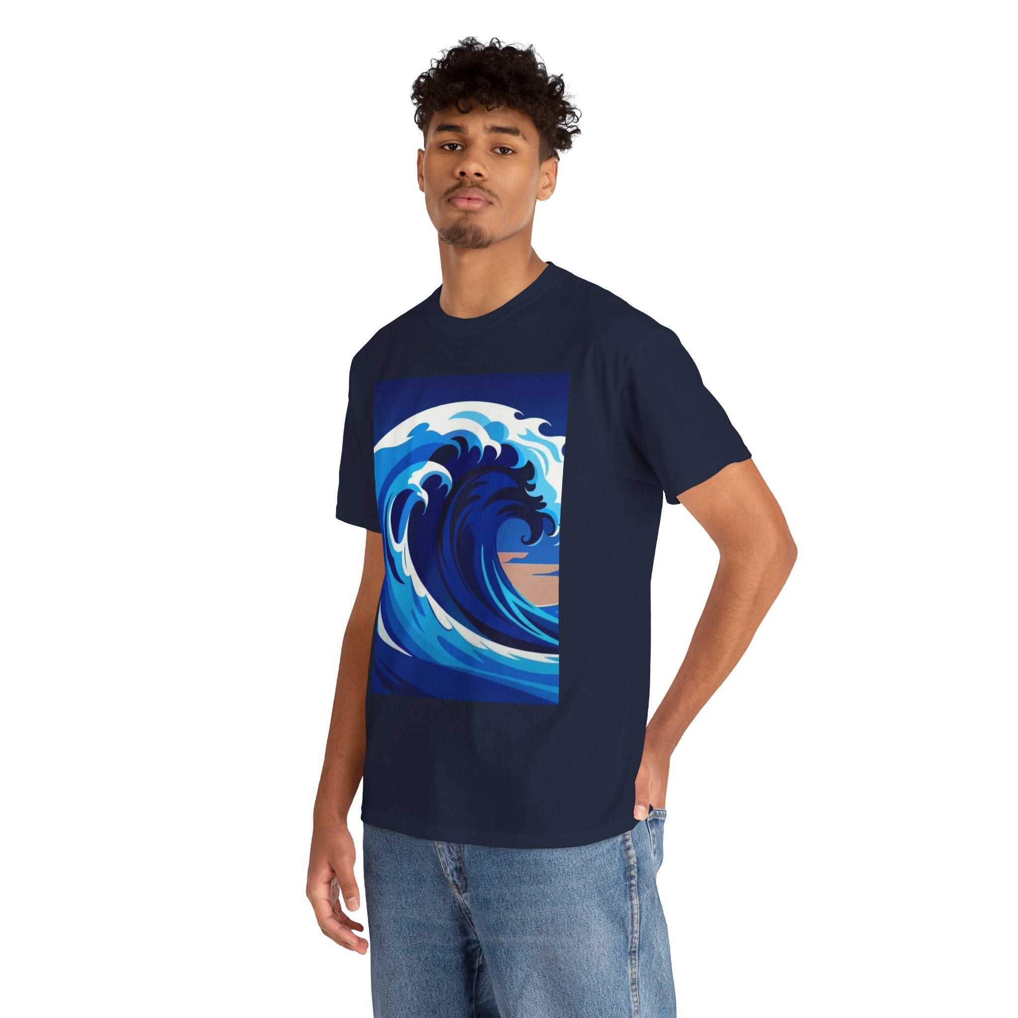 T-Shirt — Coastal Wave Graphic Tee (Ocean Sunset Wave Art)