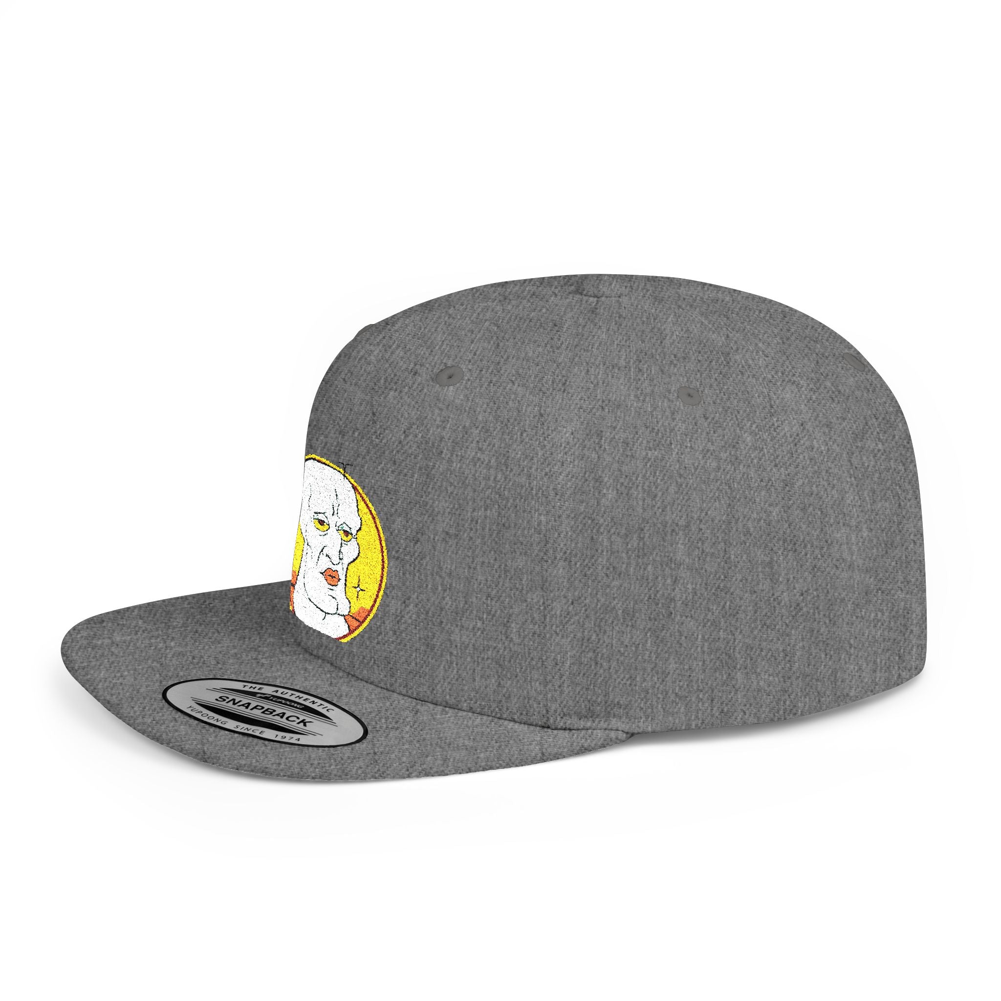 Snapback Hat — Cute Cat Holding Flower Patch, Cute Kawaii Cat Embroidered Cap
