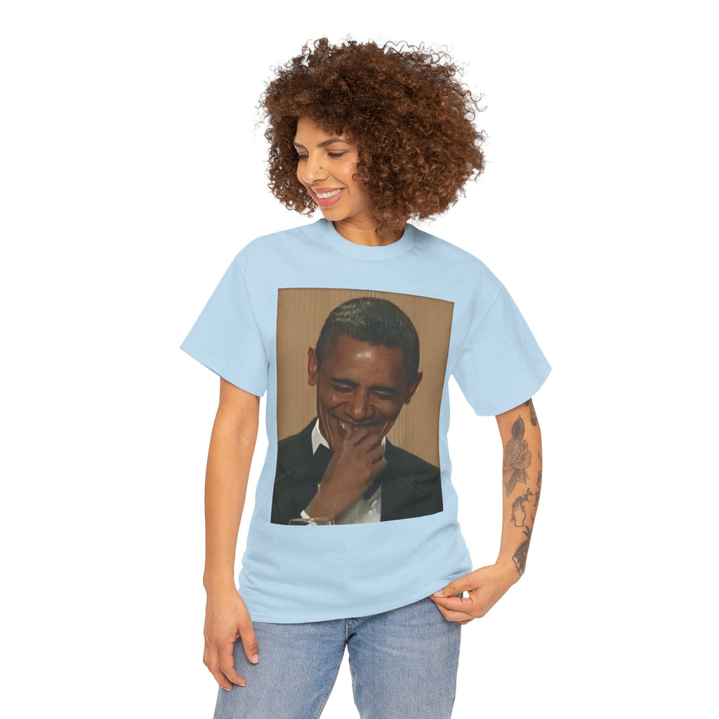 Laughing President Photo Tee — Vintage Smile Graphic T-Shirt