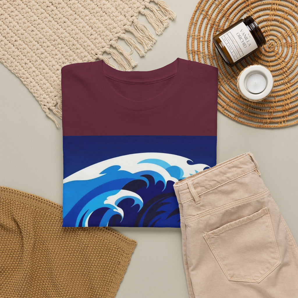 T-Shirt — Coastal Wave Graphic Tee (Ocean Sunset Wave Art)