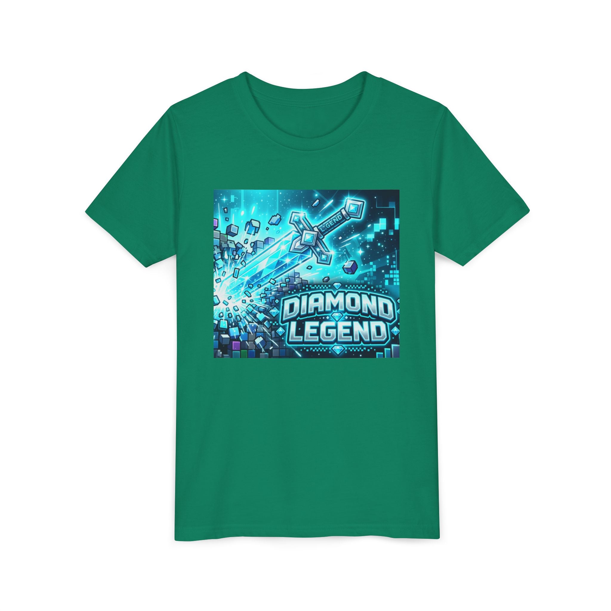 Youth Diamond Legend Tee — Pixel Minecraft-Style Gem Graphic Shirt
