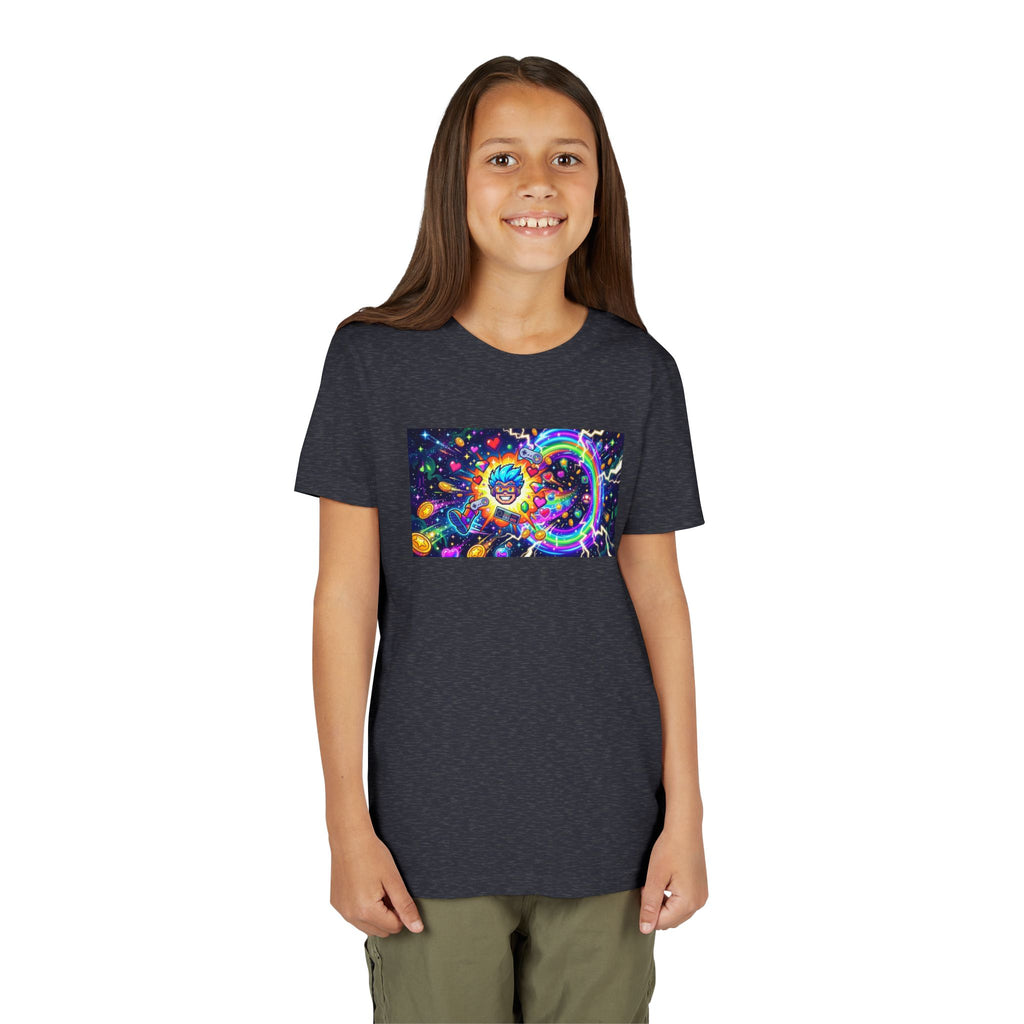 Kids Gaming Tee — Neon Rainbow Portal Gamer Shirt