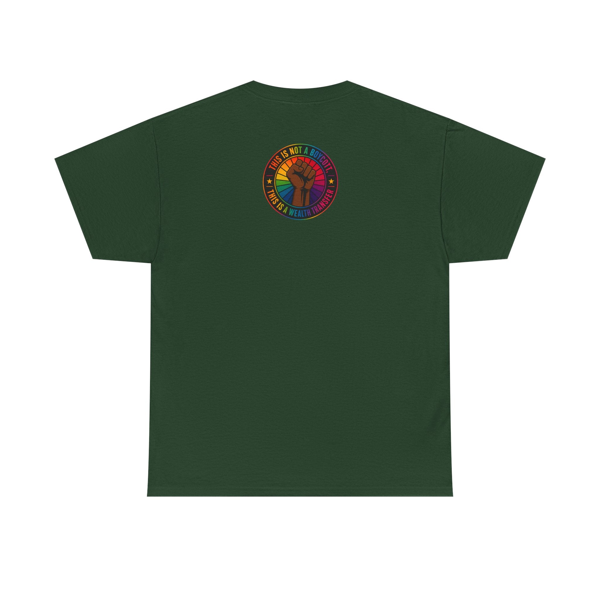 Graphic Tee — "I'm White, But Not THAT White" Illustration with Back Raised Fist Logo