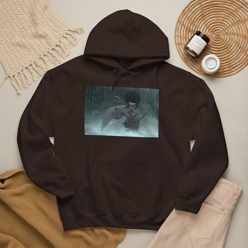 Moody Forest Angel Hoodie — Ethereal Wings Graphic Sweatshirt