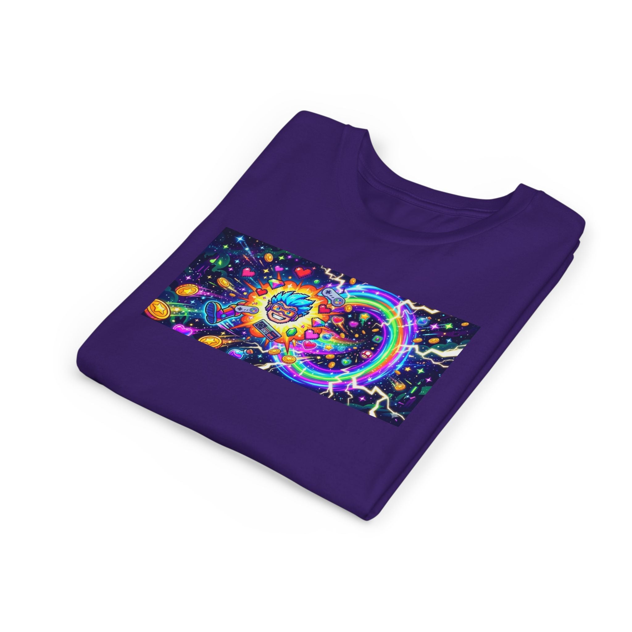 Kids Gaming Tee — Neon Rainbow Portal Gamer Shirt