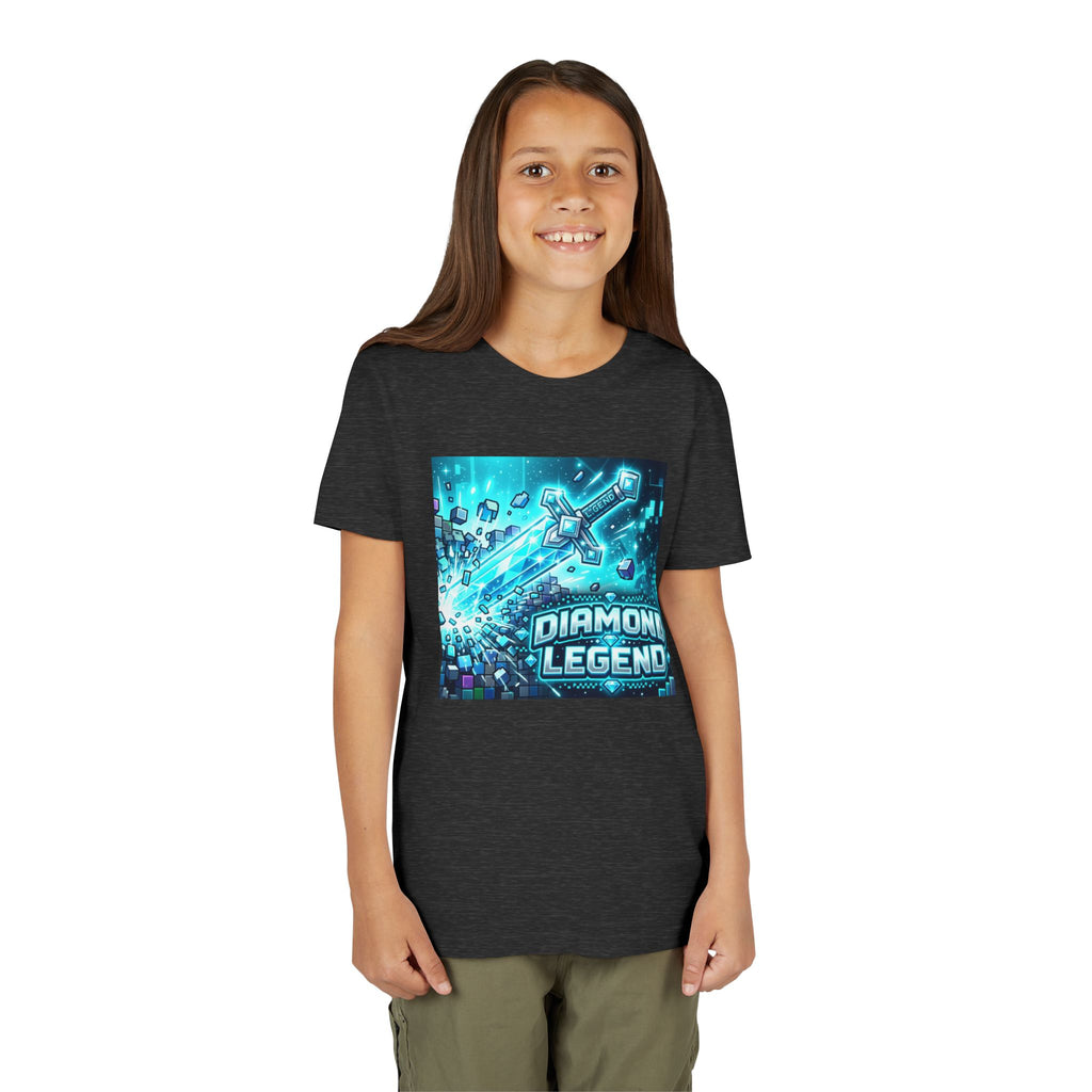 Youth Diamond Legend Tee — Pixel Minecraft-Style Gem Graphic Shirt
