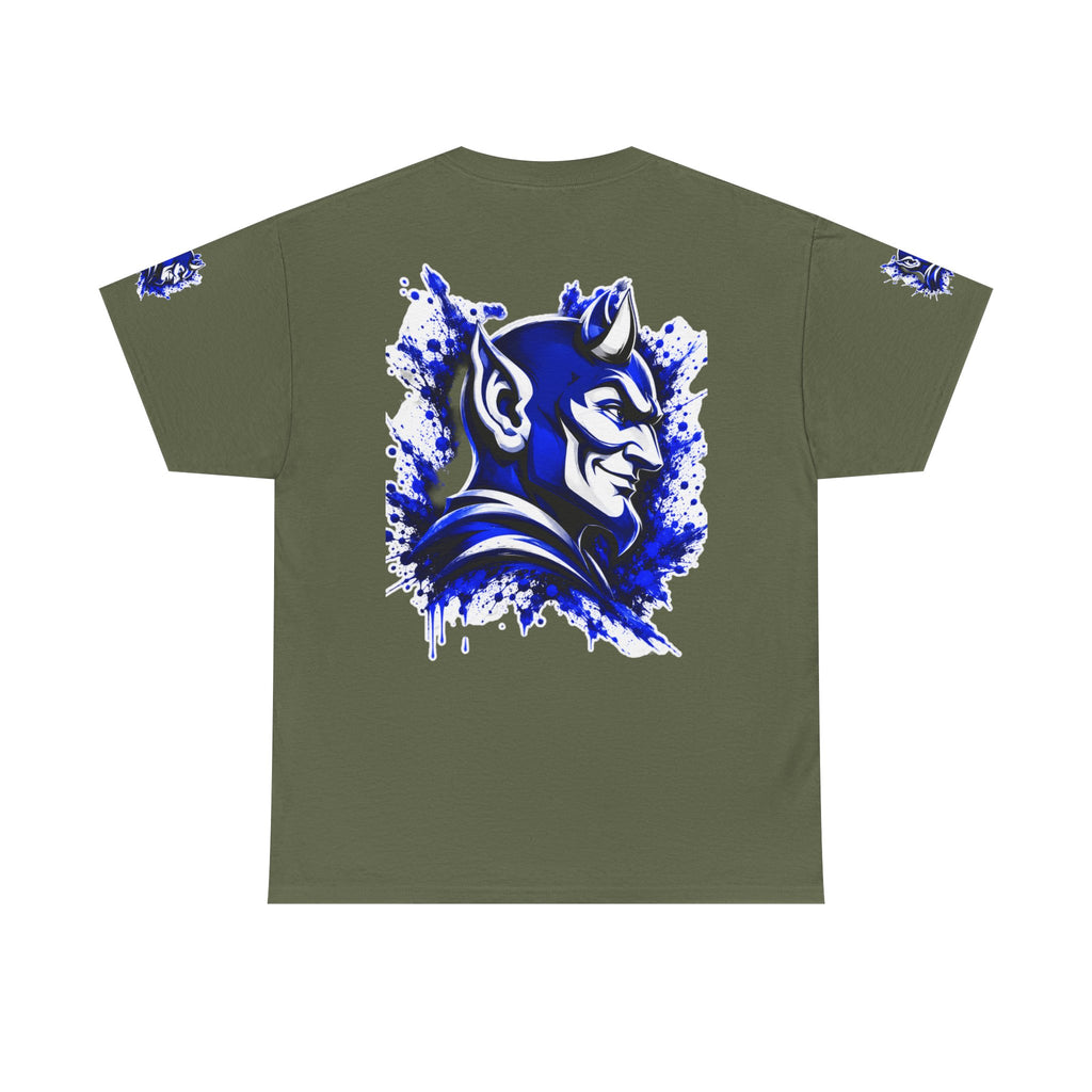 Duke Blue Devils Graphic Tee — Splatter Devil Logo T‑Shirt
