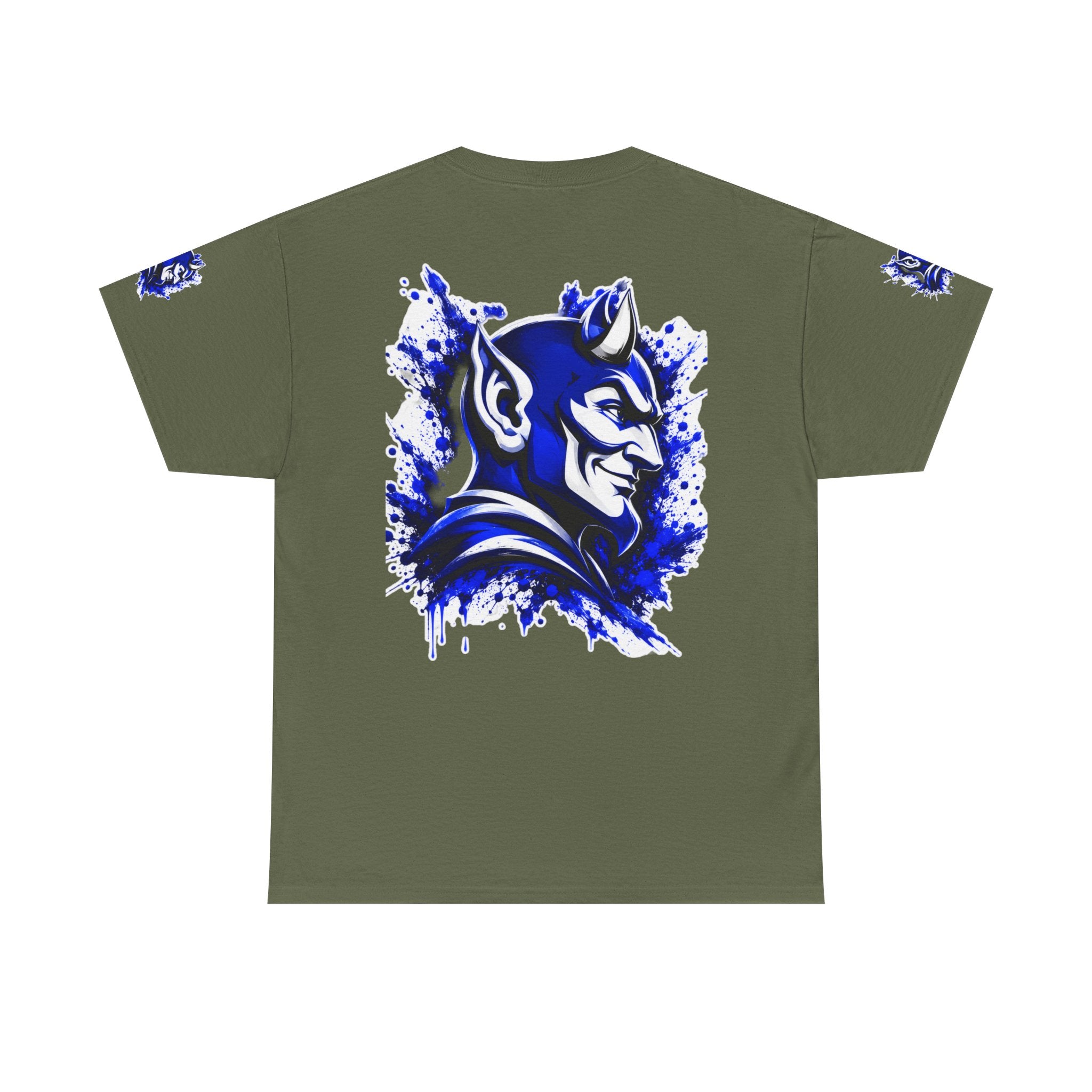 Duke Blue Devils Graphic Tee — Splatter Devil Logo T‑Shirt