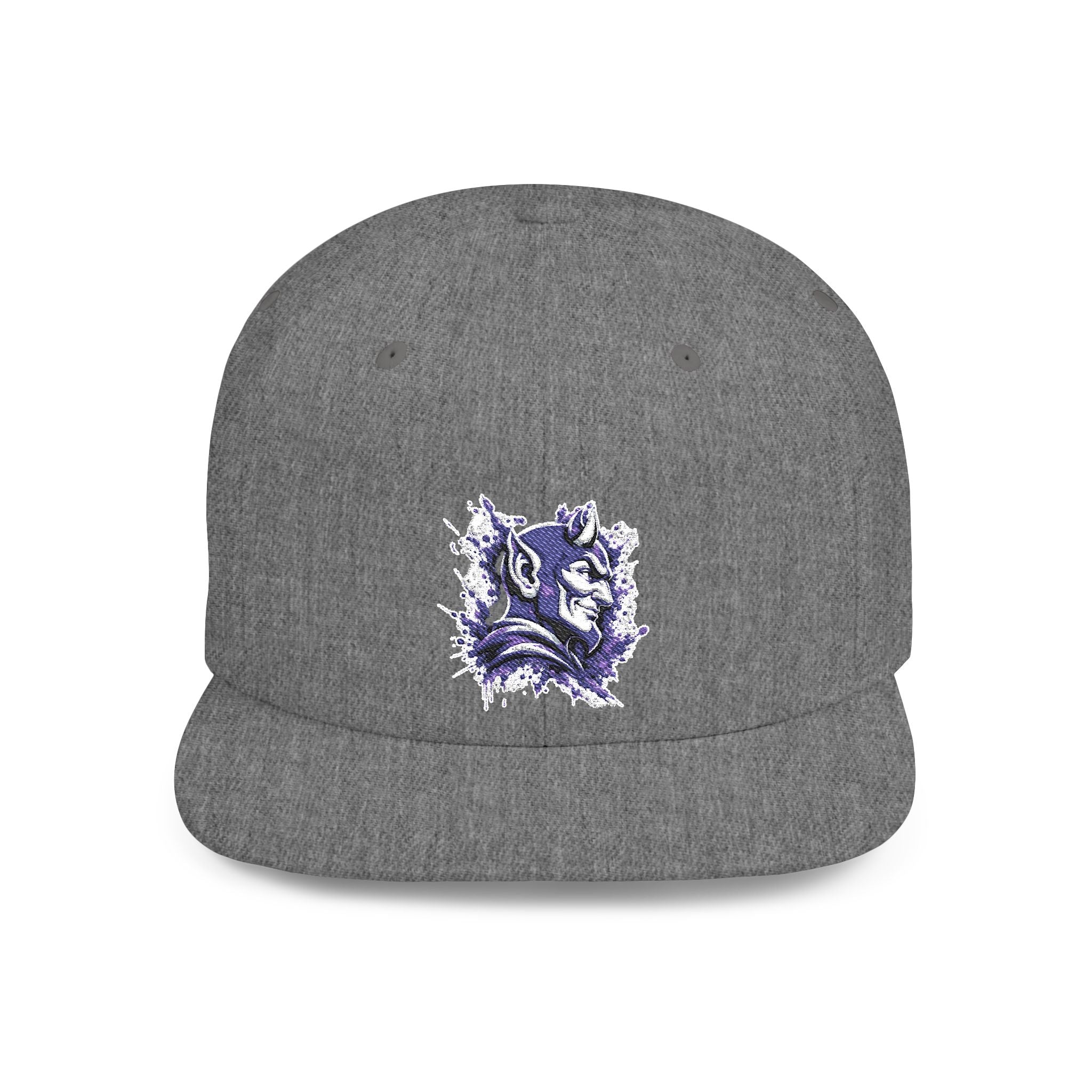 Snapback Hat — Abstract Purple Splash Crown Embroidered Flat Bill