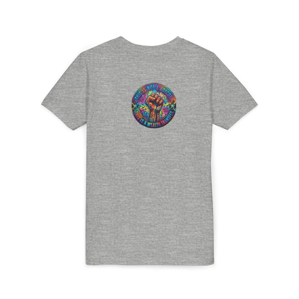 Retro Pixel Explosion Youth Tee — Smiling Avatar, Hearts, Gems & Controllers