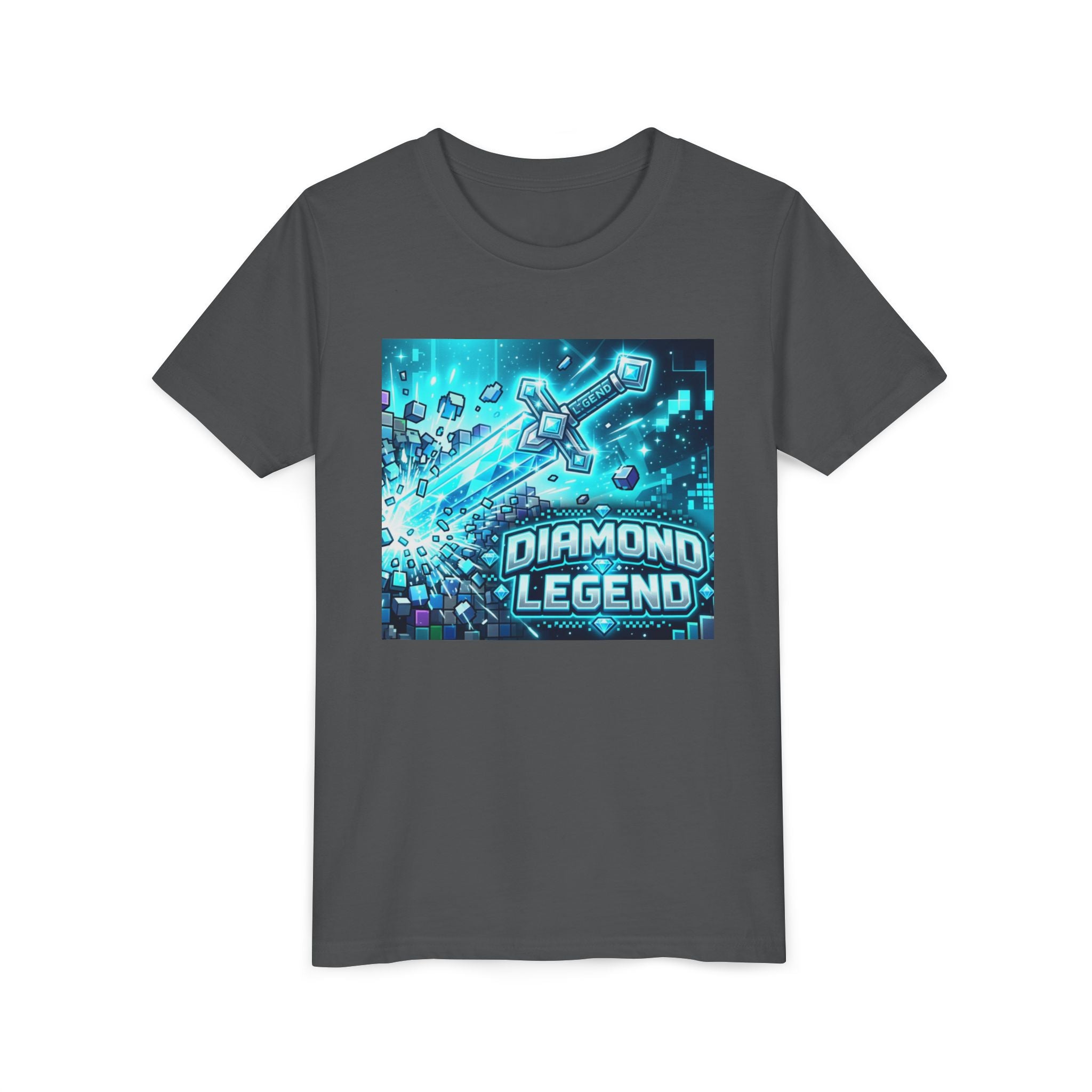 Youth Diamond Legend Tee — Pixel Minecraft-Style Gem Graphic Shirt